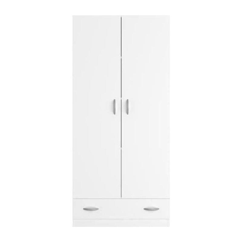 Armoire 2 portes battantes + 1 tiroir blanc - Made in France