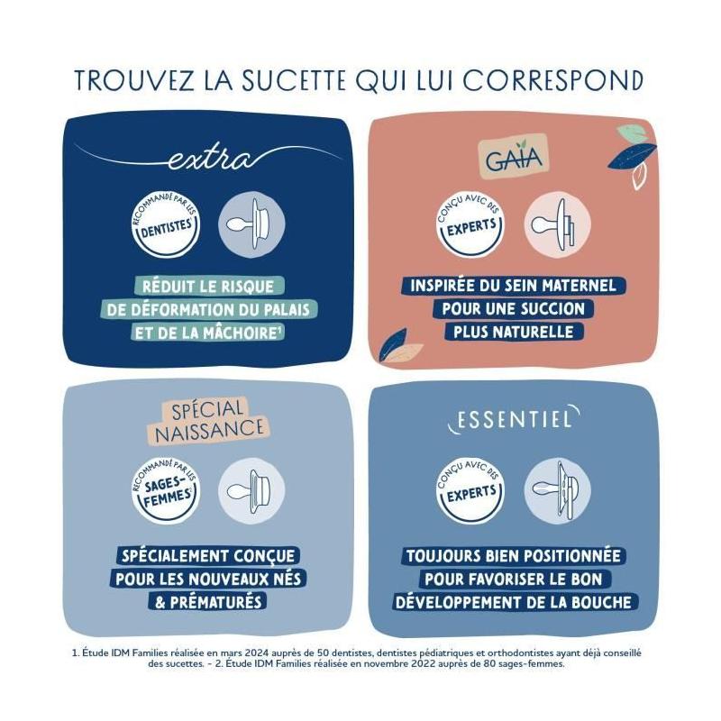 Sucettes anatomiques Dodie Hippo pour bébés de +6 mois - Lot de 2