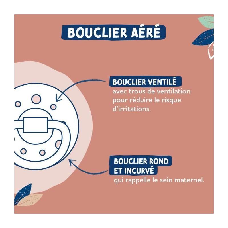 Sucette Dodie Gaia +0m Caoutchouc Ronde Rose - Lot de 2 - Dimensions compactes