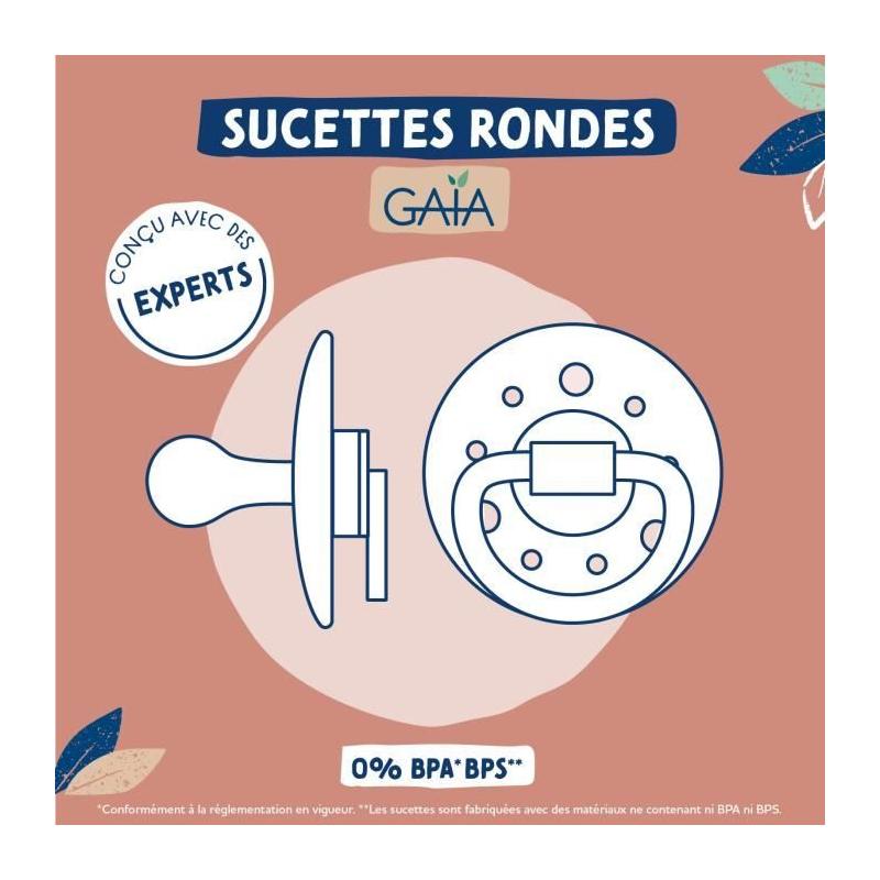 Sucettes Dodie Gaia +6m Sous le Soleil Lot de 2 - Silicone Anatomique