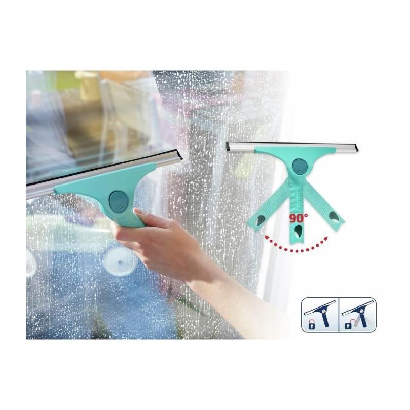 Raclette vitres 2-en-1 LEIFHEIT M Pro Reach - 28 cm - Turquoise