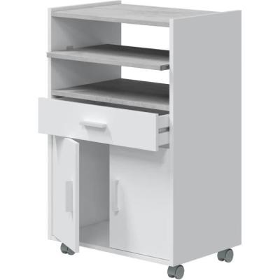 Desserte de Cuisine TIDY - Blanc artik béton - Pratique et Moderne