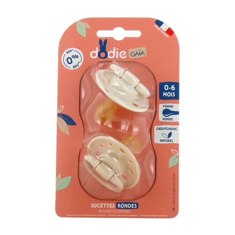 Sucettes-Dodie Gaia Rondes 0-6M x2 - Beige, Dimensions: 23x18x5 cm