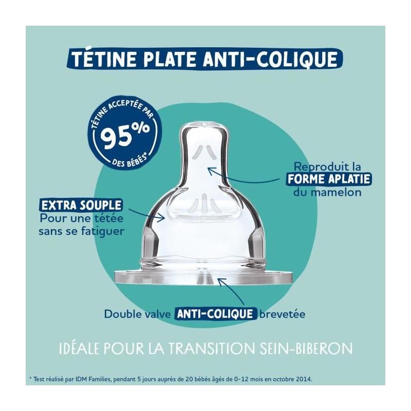 Ensemble pratique de 3 biberons Dodie EB20 270ml - Tétine plate - Rose