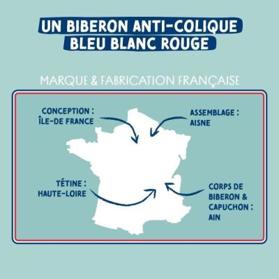 Ensemble pratique de 3 biberons Dodie EB20 270ml - Tétine plate - Rose