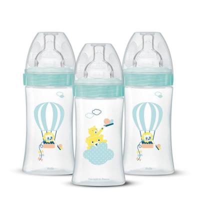 Lot de 3 biberons Dodie 270ml - Tétine plate - Vert