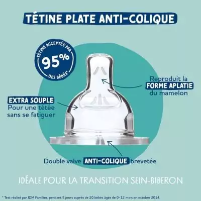 Lot de 3 biberons Dodie 270ml - Tétine plate - Vert