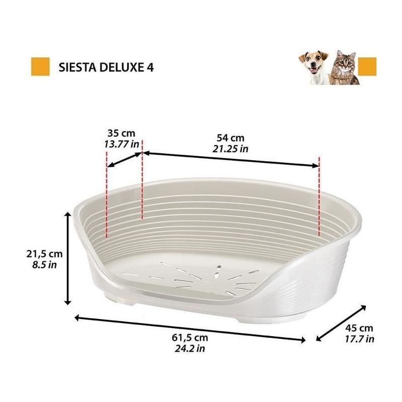 Corbeille pour chien FERPLAST SIESTA DELUXE 4 - Gris clair