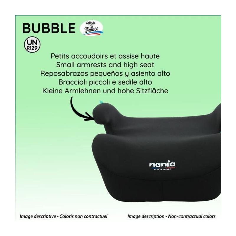 Siège auto réhausseur NANIA Bubblefix Noir - Groupe 3 - Isofix