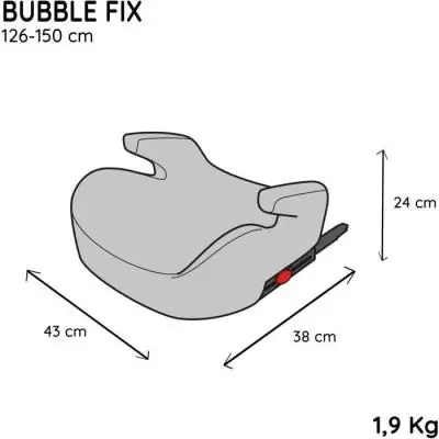 Siège auto réhausseur NANIA Bubblefix Noir - Groupe 3 - Isofix