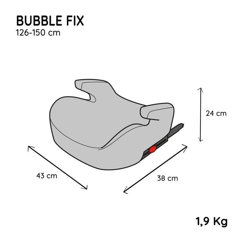 Siège auto réhausseur NANIA Bubblefix Noir - Groupe 3 - Isofix