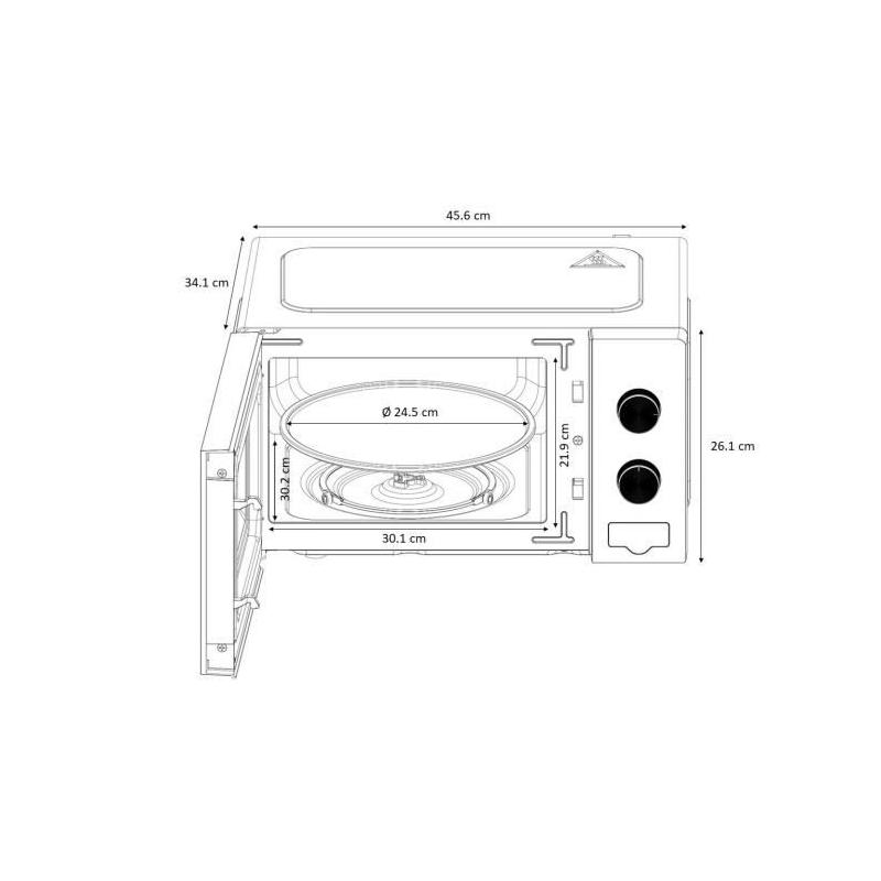 Micro-ondes OCEANIC MO20B11 Noir 20L - Compact et Puissant