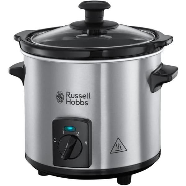 Russell Hobbs 25570-56 Mijoteuse Electrique Programmable Compact Home, Couvercle Verre, Cuve Amovible Céramique, Nettoyage Faci