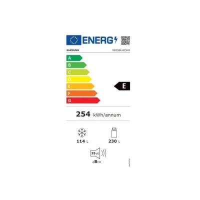 Samsung Réfrigérateur combiné 344L blanc - Spacieux et élégant