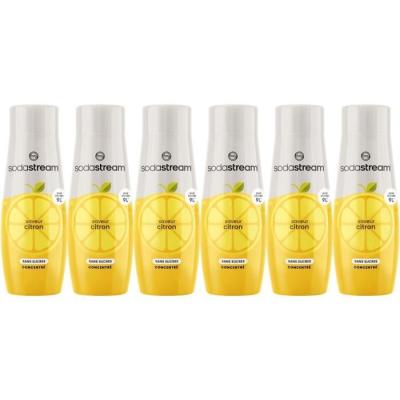 Concentrés SODASTREAM - Lot de 6 concentrés Citron sans sucres - Jusqu'a 54L de boissons - 440 ml