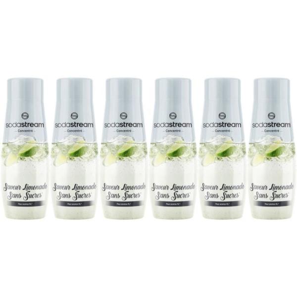 Concentrés SODASTREAM - Lot de 6 concentrés Limonade sans sucres - Jusqu'a 54L de boissons - 440 ml