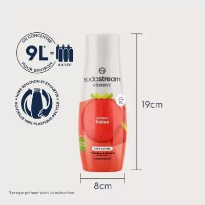 Concentrés SODASTREAM - Lot de 6 saveurs Fraise sans sucres - Jusqu'à 54L - 440 ml