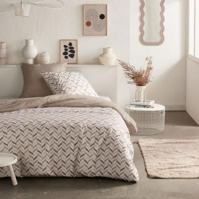 Parure de lit TODAY Crazy - Imprimé Graphique - 2 pers. - Beige