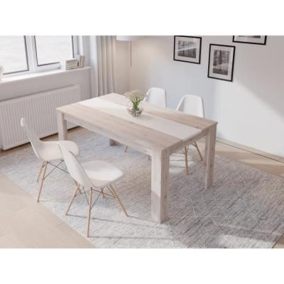 Ensemble mobilier contemporain blanc et chêne pour salle à manger