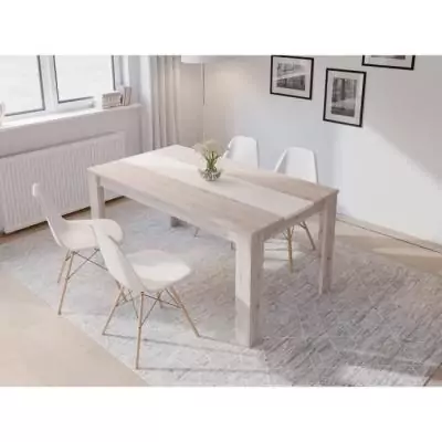 Ensemble mobilier contemporain blanc et chêne pour salle à manger Ensemble mobilier contemporain blanc et chêne pour salle à manger