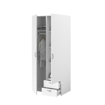 Armoire VARIA Parisot - Blanc - 2 portes battantes + 2 tiroirs