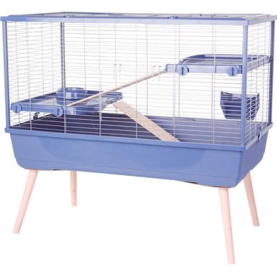 Cage rongeur surélevée Zolux Néolife - 2 étages pour lapin - Bleu