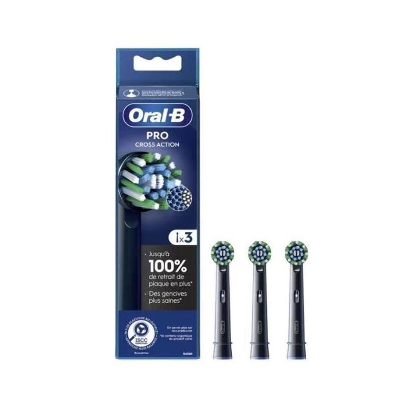Brossettes Oral-B Pro Cross Action Noire - Lot de 3