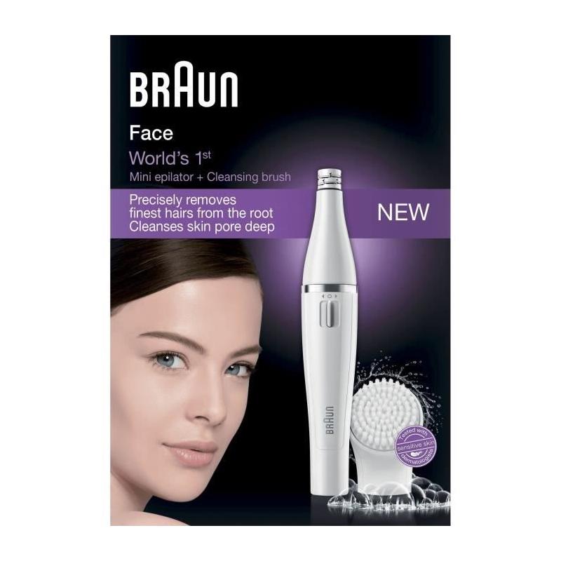 Épilateur électrique et brosse nettoyante visage Braun FaceSpa 810 - Pour une peau douce et impeccable