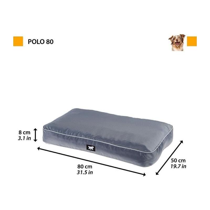 Coussin FERPLAST POLO 80x50x8 cm Gris - Confort et style pour votre animal