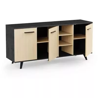 Enfilade Buffet KENT - Chene de fil / Sidewalk - Design Moderne Enfilade Buffet KENT - Chene de fil / Sidewalk - Design Moderne