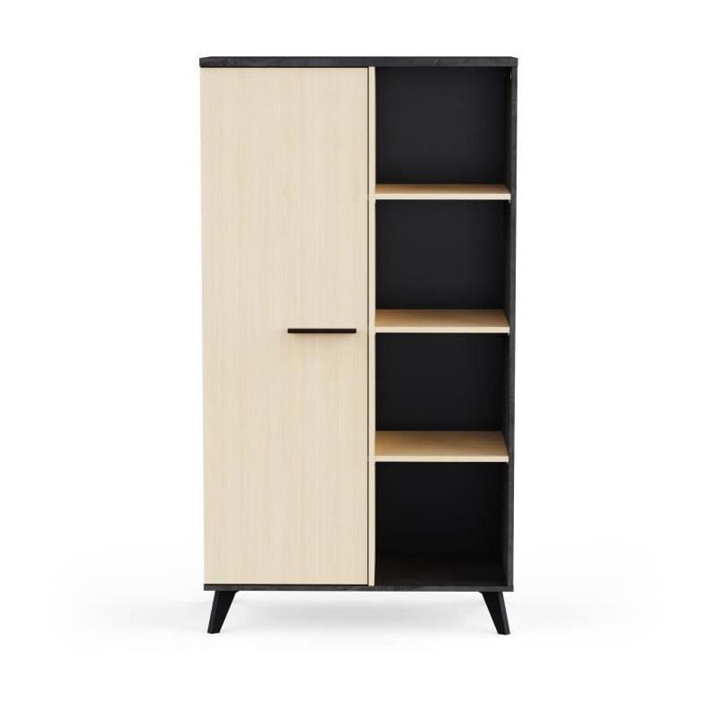 Buffet haut design KENT - Chene de fil / Sidewalk - 1 porte