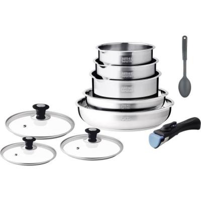 Ensemble cuisine induction - Arthur Martin - AM4485 - 10 pièces - Acier inoxydable