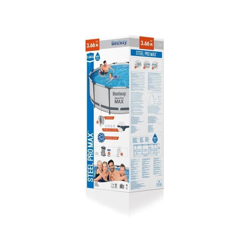 Kit Piscine tubulaire ronde BESTWAY Steel Pro Max™ - 366x100 cm
