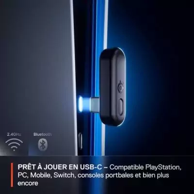 Casque gaming Bluetooth sans fil SteelSeries Arctis Nova 3PW - Autonomie 40h