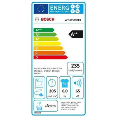 Bosch Serie 4 WTH8300DFR sèche-linge Pose libre Charge avant 8 kg Blanc