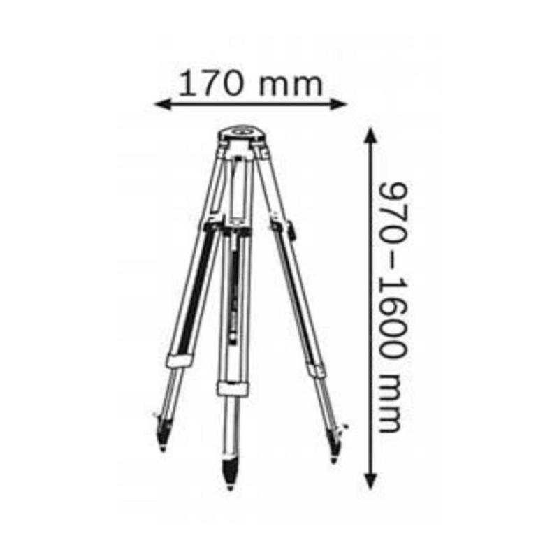 Accessoire de mesure Bosch Professional BT 160 : Précision jusqu'à 160cm