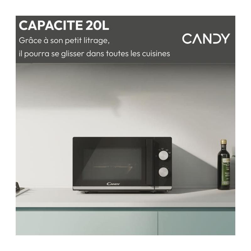 Micro-ondes Candy Moderna CMW20TNMB 700 W 20L Noir - Fonction Décongélation