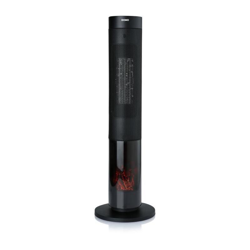 Chauffage céramique 2000W effet feu de bois - DOMO DO7345H - Noir