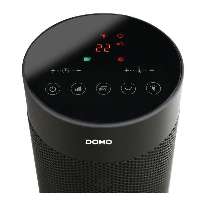 Chauffage céramique 2000W effet feu de bois - DOMO DO7345H - Noir