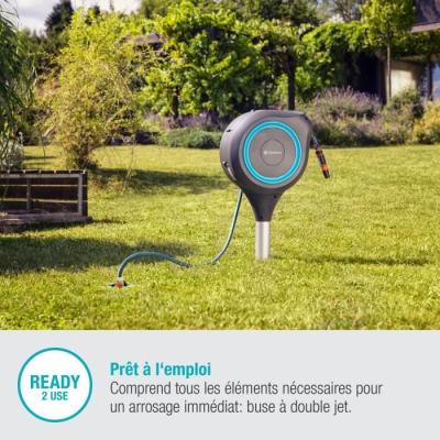 Dévidoir automatique sur pic RollUp S 15 m - GARDENA - Facilité d'enroulement