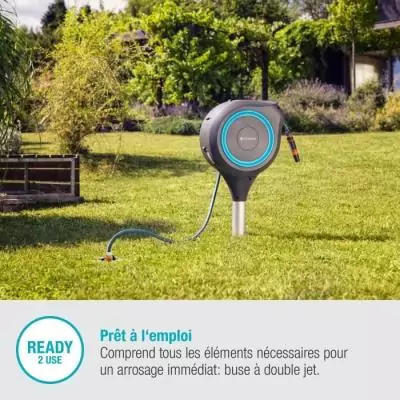 Dévidoir automatique sur pic RollUp S 15 m - GARDENA - Facilité d'enroulement Dévidoir automatique sur pic RollUp S 15 m - GARDENA - Facilité d'enroulement