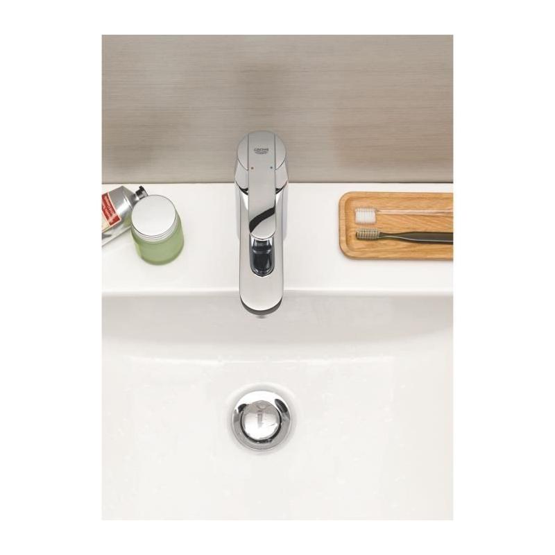 Robinet lavabo GROHE Get avec tirette de vidage et mousseur économie d'eau
