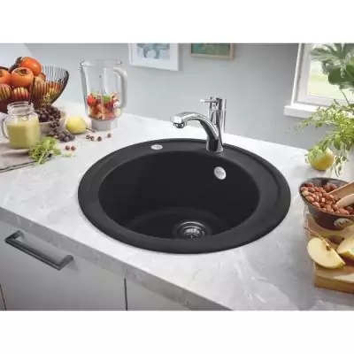 Evier GROHE K200 Noir - Design Rond - 1 bac