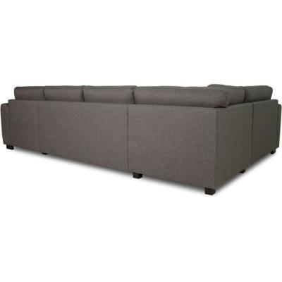 Canapé d'angle panoramique convertible réversible - Gris - L313 x P213 x H90 cm