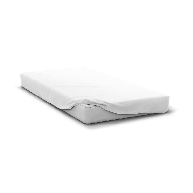 Drap Housse Microfibre Blanc - 160x200 + 30 cm - Linge de Maison Moderne