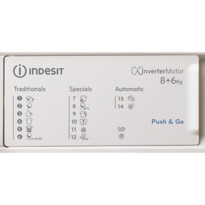 Lave-linge séchant encastrable Indesit - 8 à 6kg - Blanc