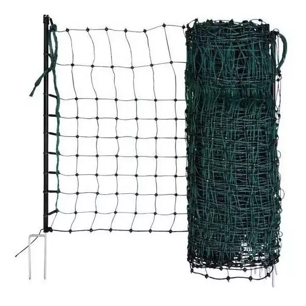 KERBL - Filet pour lapin et autres petits animaux électrifiable - 50 m - 65 cm - Double pointe - Vert