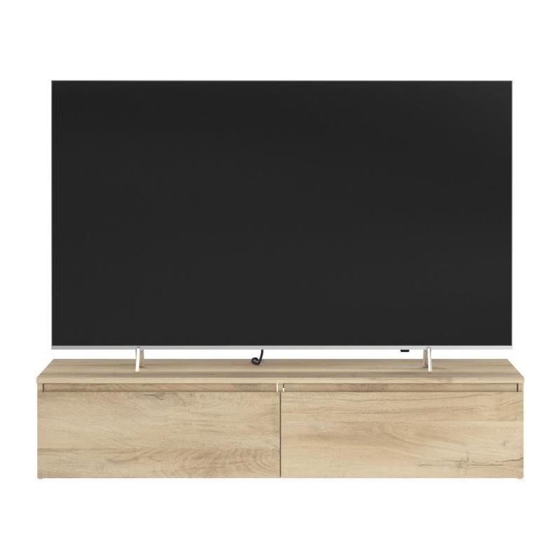 Meuble TV suspendu ou posé LEVIATHAN Chene 138,5 x 40 x 29 cm