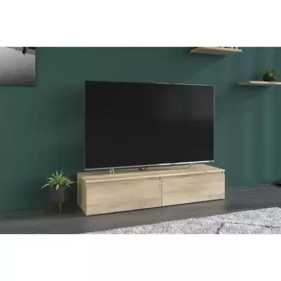 Meuble TV suspendu ou posé LEVIATHAN Chene 138,5 x 40 x 29 cm Meuble TV suspendu ou posé LEVIATHAN Chene 138,5 x 40 x 29 cm