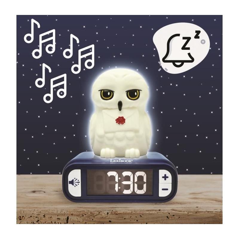 Réveil veilleuse digital Hedwige 3D lumineux et sonore